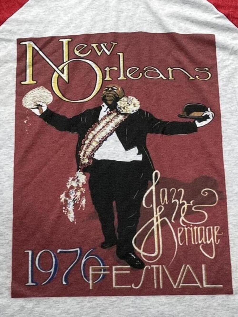 1976 NOLA Jazz Festival Preowned Large 3/4 Sleeve T-shirt